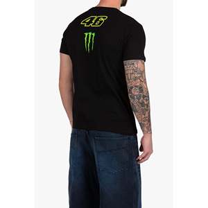 Camiseta Personalizada al por Mayor de Calidad Superior Sole Luna Monster-Energy VR46, 100% Algodón, Antiencogimiento, Negra, para Hombre - Product Image 4