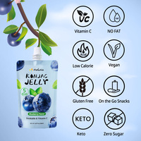 Boisson faible en calories 150ml, 5kcal, végétalienne, sans gluten, compatible Keto, riche en vitamine C, saveur myrtille, en sachet de gelée de konjac