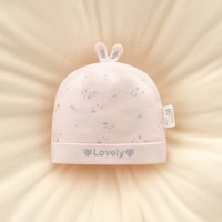 Bonnet en coton de classe A pour nouveau-né, double couche, doux, respectueux de la peau, motif dessin animé, unisexe, pour bébé de 0 à 3 mois, à porter en toutes saisons