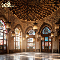Lampe islamique personnalisée pour l'intérieur de la mosquée, du palais, du salle de prière, du restaurant, luminaire suspendu LED pour mosquée