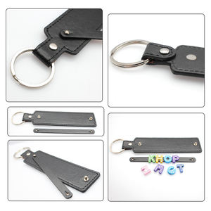 Llavero de cuero PU de 8mm, cinturón pequeño, regalos de Navidad, puede a través de 8mm, abalorio deslizante, letras deslizantes, llavero DIY de cuero PU - Product Image 3