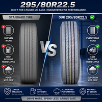Pneu de camion Worldtrack 295/80R22.5 neuf, sans chambre à air, position directionnelle, radial, autoroute, long-courrier, toutes saisons, usage intensif, directement de l'usine