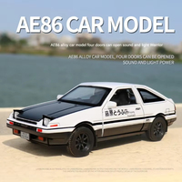 Modèle réduit à l'échelle 1:32 pour modèle de voiture en alliage AE86 avec mécanisme de retrait de lumière sonore pile bouton-jouet à collectionner pour enfants