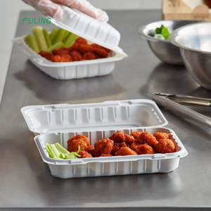 Restoran gıda kapları fabrika kapaklı menteşeli kapaklı mikrodalga güvenli to-go 663 beyaz mineral dolgulu paket servisi konteyner - Product Image 2