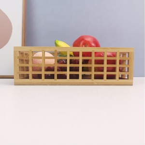 Farmhouse Wooden <b>Storage</b> Containers Portable Crates Decorative Bin Bamboo Kitchen Desk <b>Storage</b> Organizer <b>Basket</b> - Product Image 3