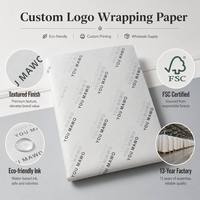 Papier de soie coloré 17 g/m² avec logo personnalisé, écologique, pour emballage cadeau, fleuriste et boutique