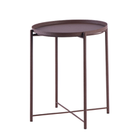 Table d'appoint industrielle personnalisée, structure en fer résistante à la rouille, table à boissons compacte et écologique pour petits espaces, salon, hôtel