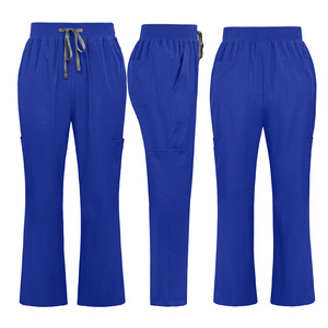 42342 Nuevos pantalones microacampanados, delgados y de secado rápido, cuello en V, color liso, para el club dental, ropa de lavado a mano y uniformes de enfermera - Product Image 4