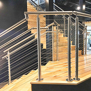 Système de garde-corps en câble d'acier inoxydable 304 avec main courante, finition brossée miroir noir sur mesure <span class=keywords><strong>pour</strong></span> escalier, terrasse, bureau - Product Image 2