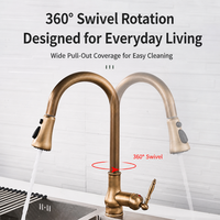 Robinet de cuisine classique en laiton avec double poignée, mitigeur mural eau chaude et froide pour salles de bain de style européen