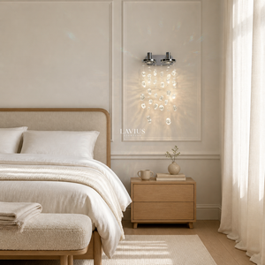 Applique murale en acier inoxydable avec verre et pierre faits à la main, éclairage décoratif LED pour salon, salle à manger, chambre à coucher, escalier - Product Image 5