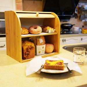 Bamboo <strong>Bread</strong> Box - 2 Layer <strong>Large</strong> Capacity <strong>Bread</strong> Box Storage <strong>Bin</strong> - Product Image 2