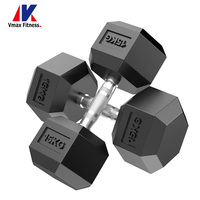 Haltères hexagonaux en acier recouvert de caoutchouc pour la musculation à domicile, haltères hexagonaux noirs pour la musculation