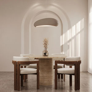 Mesa de Comedor Redonda de Travertino <span class=keywords><strong>Italiano</strong></span> <span class=keywords><strong>Carla</strong></span> de Kumusi Furniture - Product Image 3