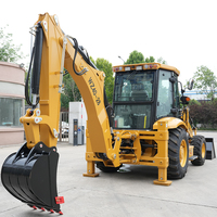 Pengiriman Gratis Backhoe Loader Alat Berat Konstruksi Backhoe Excavator Loader Hidrolik Diesel Pengangkut Tambang Bucket Backhoe Loader