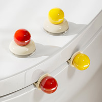 Lève-siège de toilette double usage à ventouse, poignée anti-salissure mains libres pour couvercle de toilette, boule colorée, accessoire de salle de bain pour usage quotidien