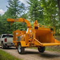 Broyeur de bois autopropulsé, capacité de 12 pouces, broyeur à tambour industriel avec décharge à 360 degrés