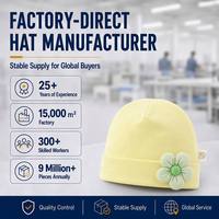 Gorrito para Bebé Recién Nacido con Hermosa Flor, Gorros de Algodón Suave para Bebés, Venta al por Mayor Directa de Fábrica, Listo para Enviar, Gorra de Calidad
