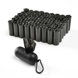 Bolsa para excrementos de perro negra de doble capa personalizada, ecológica, con cordón ajustable - Product Image 1