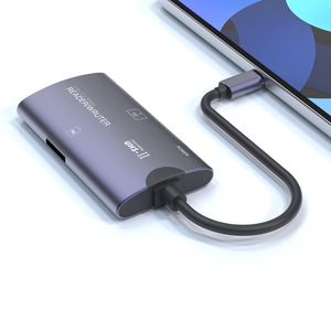 External Aluminum Alloy USB 2.0 Card <strong>Reader</strong> Supports CF/TF Cards for Tablets &amp; Computers Smart Card <strong>Reader</strong> <strong>Chip</strong> - Product Image 1