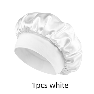 Cuffia in Seta Bianca con Elastico Morbido per Capelli Ricci, per Uomo e Donna, Ideale per Dormire - Product Image 6