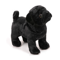 Peluche personnalisée de pug noir, jouet en peluche avec rembourrage en coton PP, 11cm-30cm, cadeau créatif de décoration