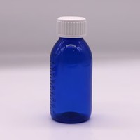 Bouteille ovale en PET ambré de qualité pharmaceutique avec échelle de précision pour le stockage résistant à la lumière des médicaments liquides et des sirops