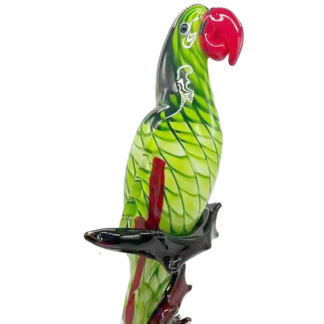 Ornamen Ditiup Tangan Kaca Kristal Parrot Figurine Dekorasi Rumah Kaca