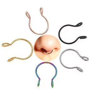 新しいスタイル20g目に見えない開いた口の偽の鼻リング偽の鼻リングをストックする非ピアスジュエリー - Product Image 1