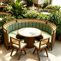 Ensemble table et chaises en bois massif de haute qualité, design moderne, pour restaurant, banquette, mobilier de café, canapé