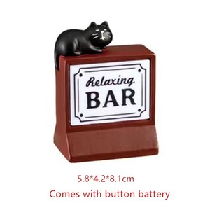 Figurine en résine chat mignon café, veilleuse lumineuse, décoration de table musicale féerique religieuse, aimant de réfrigérateur, cadeau pour la maison - Product Image 6