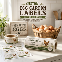 Étiquettes adhésives personnalisées pour cartons d'œufs pour les fermes et les producteurs d'œufs, autocollants pour cartons d'œufs frais de la ferme, étiquettes d'emballage d'œufs pour l'agriculture