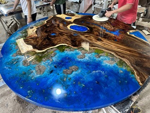 ท็อปโต๊ะไม้กันรอยขีดข่วนเคลือบเรซิ่นอีพ็อกซี่เงางาม ขายดี สินค้ามาใหม่ จัดส่งฟรีถึงนิวออร์ลีนส์ สหรัฐอเมริกา - Product Image 5