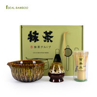 Fouet à matcha en bambou de haute qualité, moderne, de style japonais, avec support de fouet et cuillère à thé en bambou, ensemble de thé matcha