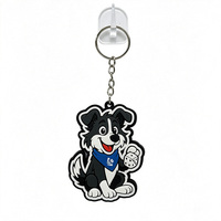 Porte-clés en PVC en gros, animaux de dessin animé mignons, chien, lion, tigre, éléphant, en caoutchouc souple, cadeau pour enfants et femmes, en vrac