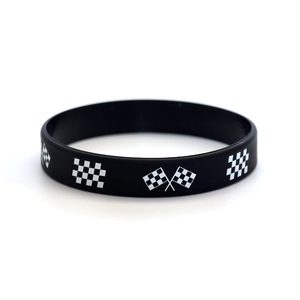 <span class=keywords><strong>Bracelet</strong></span> en <span class=keywords><strong>silicone</strong></span> imprimé élastique à carreaux noirs et blancs pour événement sportif – <span class=keywords><strong>Bracelet</strong></span> en caoutchouc pas cher - Product Image 2