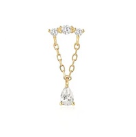 Bijoux de piercing en titane ASTM F136 16G, vis à filetage interne, forme de pluie, labret en titane pour le piercing du lèvre, bijoux de corps pour piercings