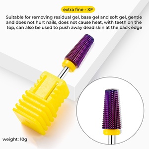 Fraise à ongles 5-en-1 en carbure de tungstène plaqué couleur 3/32 pour le nettoyage des cuticules et le polissage des ongles en acrylique et gel pour salon de manucure - Product Image 5