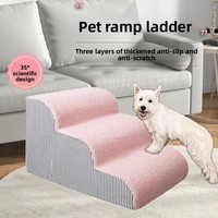 Escaliers et marches pour animaux de compagnie pour petits chiens permettant d'accéder au lit, housse amovible et lavable, matériau en polyester