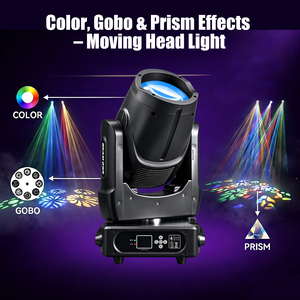 Luz Móvil de Cabeza Profesional de 295W 14R con Estuche de Transporte, IP20, 14 Colores, Gobos, Prisma, Estrobo, DMX512 para Club, Discoteca, Eventos y Escenarios - Product Image 3