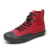 Baskets unisexes en toile pour étudiants, nouveau Style, couleur rouge, noir, Foxing, taille haute, pour hommes et femmes, baskets à la mode, personnalisées, vente en gros