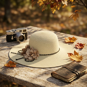 Chapeaux de plage en raphia en gros avec accessoires fleur et nœud papillon - Product Image 5