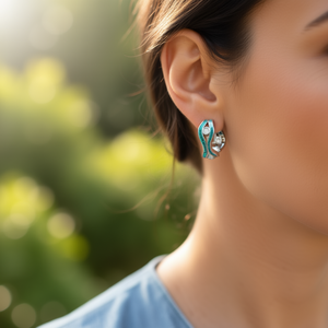 Boucles d'oreilles Huggie Sunshine Of Your Smile en alliage de zinc plaqué or blanc, serties de zircon rond, bijoux géométriques tendance pour femmes - Product Image 2