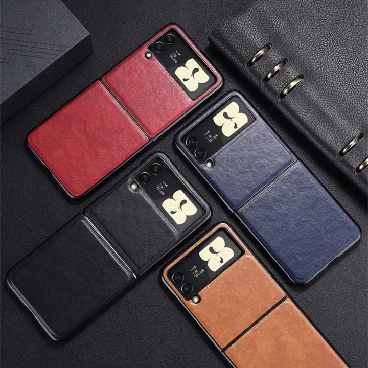 for Samsung Galaxy Z Flip 5 4 3 5g PU Leather Hard PC Cell Phone