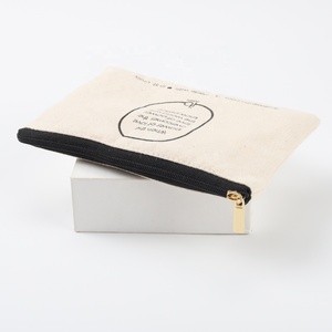 Bolsa de Lona Natural con Logotipo Personalizado, Bolsa de Maquillaje con Cierre de Algodón, Bolsa Cosmética - Product Image 6
