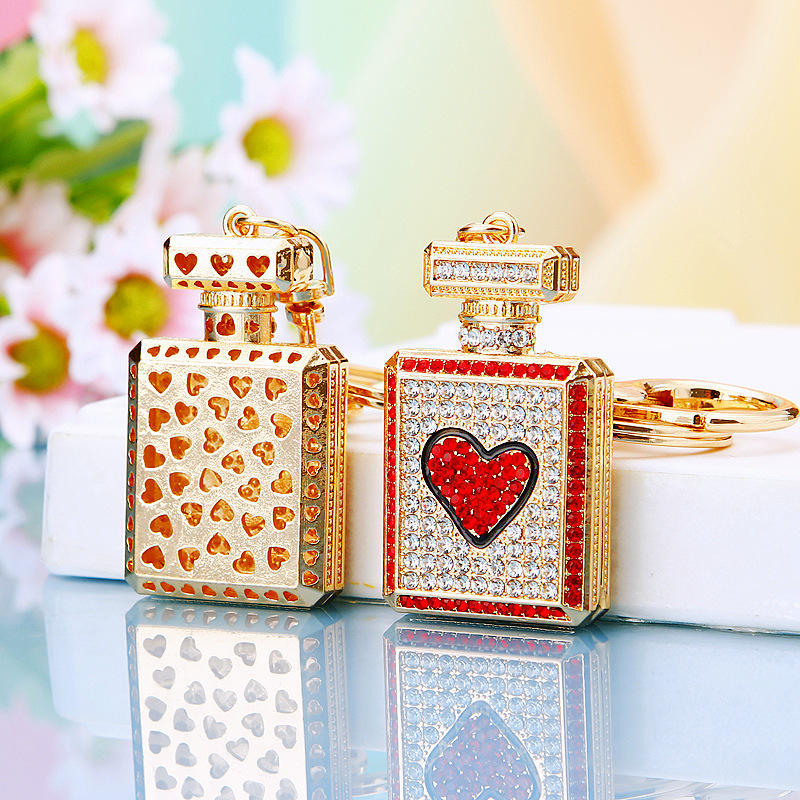 Perfume Keychain Bling Crystal-encrusted Rhinestone Perfume Bottle