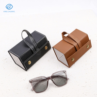 Mode PU cuir multifonctionnel lunettes boîte de rangement affichage luxe multi-fentes étui à lunettes de soleil
