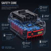 Baterai Lithium Ion 18V Isi Ulang Kompatibel dengan BAT618 BAT619 BAT620 BAT621 untuk Perkakas Bor Tanpa Kabel