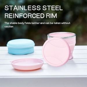 Sale Collapsible Silicone Travel Cup Lid Outdoor Sports Folding Camping <b>Drinkware</b> for Outdoor Adventures - Product Image 4