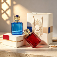 Prix d'usine en gros – Flacon de parfum rectangulaire en verre biseauté de 100 ml avec bouchon couronne pour les marques de parfums du Moyen-Orient